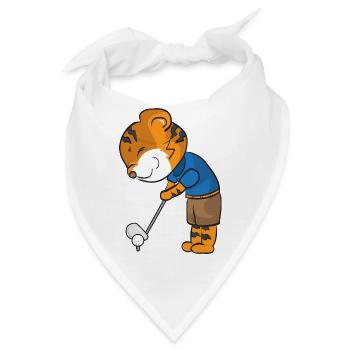 Tiger Golfschläger Abschlag Wood Geschenk Golf - Bandana - Weiß - Vorne