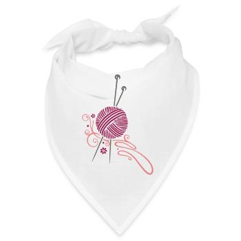 Stricken, Handarbeiten, Stricknadeln Wolle - Bandana - Weiß - Vorne