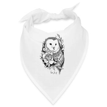 Owl/rose black - Bandana - Weiß - Vorne