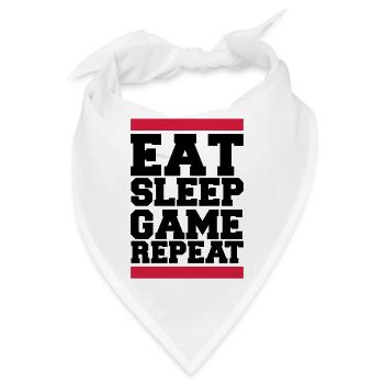 eat sleep game repeat - Bandana - Weiß - Vorne