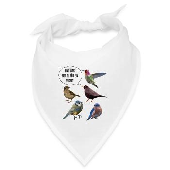 Vögel - Bandana - Weiß - Vorne