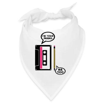 k7 grauen bleistift audiokassette my fri - Bandana - Weiß - Vorne