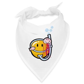Smiley Snorkeling - Bandana - Weiß - Vorne