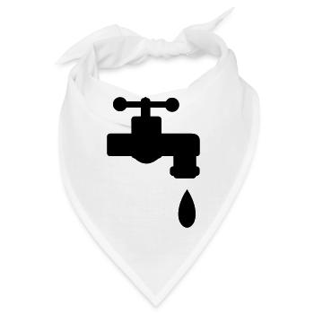 Wasserhahn Wasser Geschenk - Bandana - Weiß - Vorne