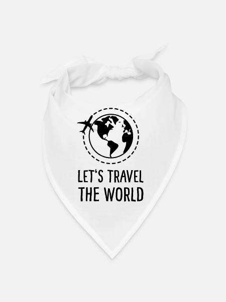 Let's travel the world - Bandana - white - Front