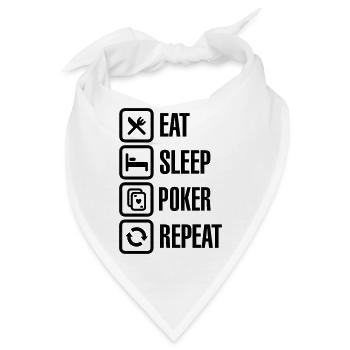 Eat - sleep - poker - repeat - Bandana - Weiß - Vorne