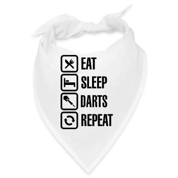 Eat - Sleep - Darts - Repeats - Bandana - Weiß - Vorne