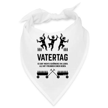 Vatertag (Trio Mit 2 Bollerwagen + Spruch) - Bandana - Weiß - Vorne