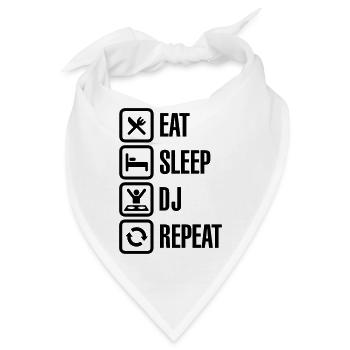 Eat Sleep DJ Repeat - Bandana - Weiß - Vorne