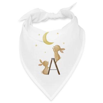 Hasen auf Leiter - Bandana - Weiß - Vorne