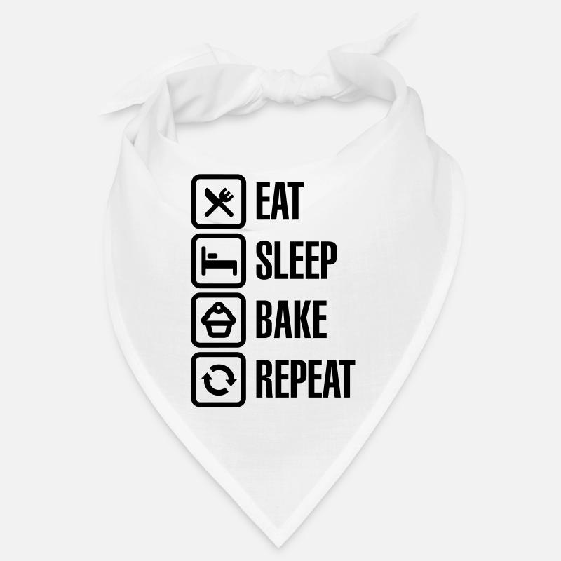 Eat Sleep Bake Repeat - Bandana - blanc