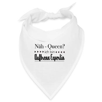 Nähen lustige Spruch - Bandana - Weiß - Vorne