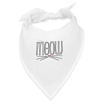 Meow Katzengesicht - Bandana - Weiß - Vorne