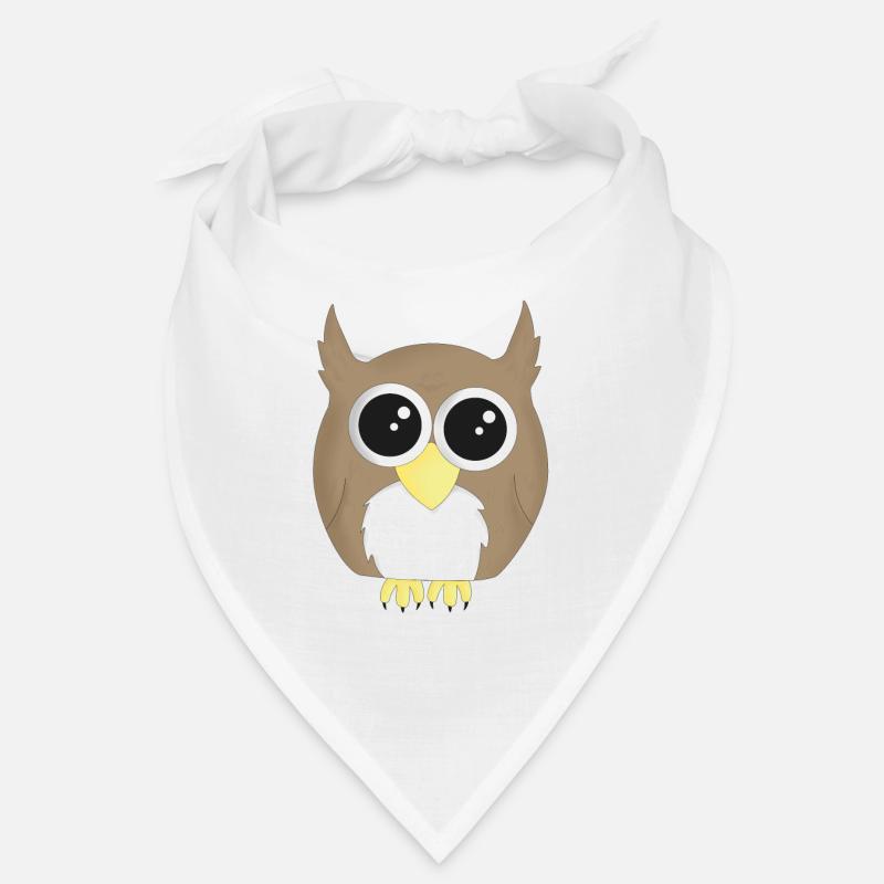 Eule - Bandana - Weiß