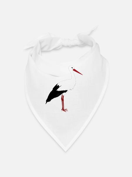 Storch steht - Bandana - Weiß - Vorne