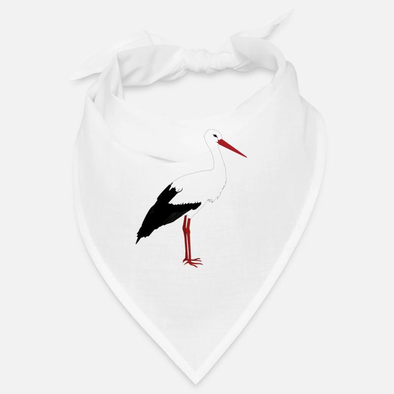 Storch steht - Bandana - Weiß