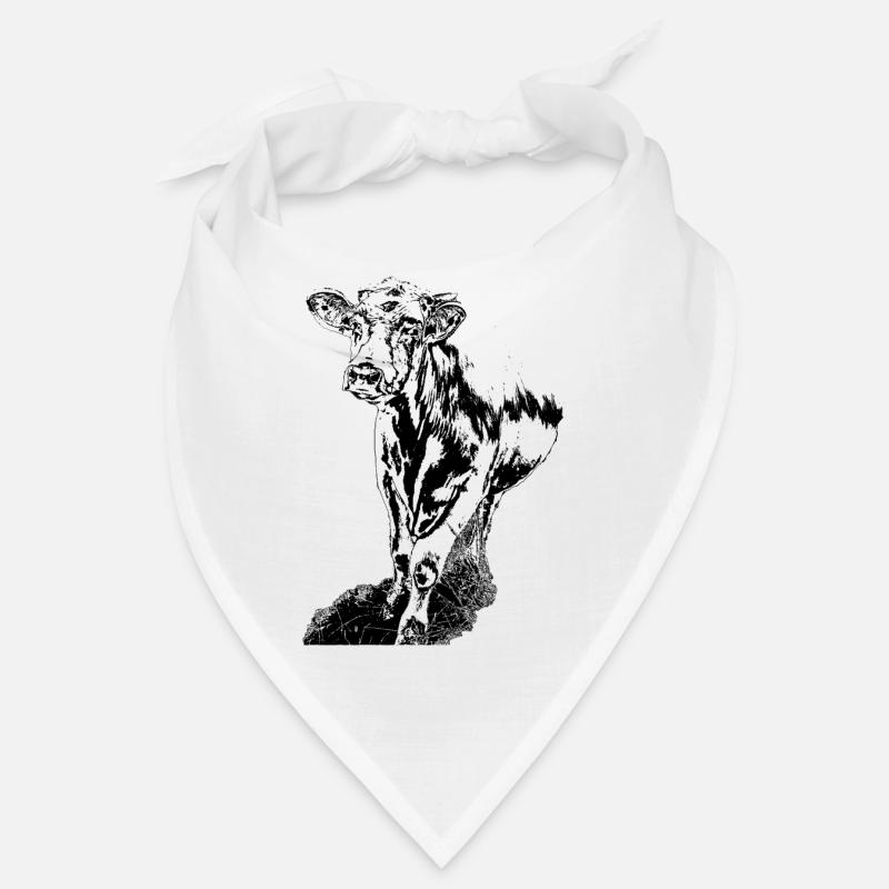 Vache Noir Blanc Bande Dessinée Bandana