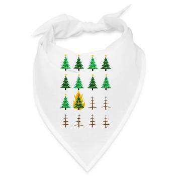 burning chrismas tree, Weihnachten, Weihnachtsbaum - Bandana - Weiß - Vorne