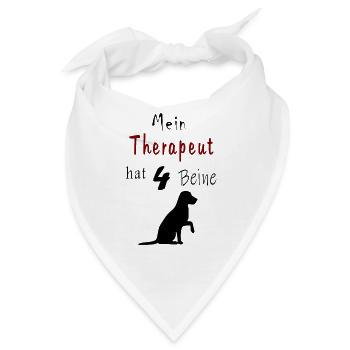 Therapeut Hund - Bandana - Weiß - Vorne
