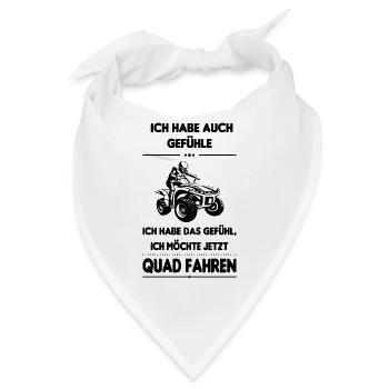 Quad Quadfahrer Motorsport Offroad Quad Spruch - Bandana - Weiß - Vorne