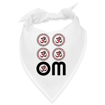 Rotes OM, Om, Hindu Om, Om Symbol, Yoga, OM - Bandana - Weiß - Vorne