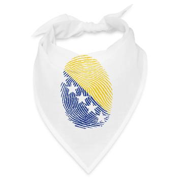 Bosnien Bosnier Bosnisch Brate Fingerabdruck - Bandana - Weiß - Vorne