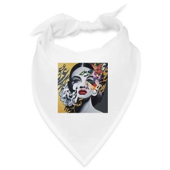 Kalligrafie persische Frau - Bandana - Weiß - Vorne