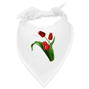 Elegant rote Tulpen Illustration - Bandana - Weiß - Vorne