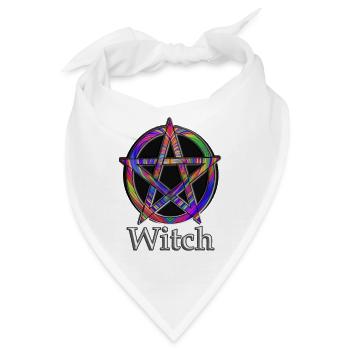 Pentagramm mit Witch Schriftzug - Bandana - Weiß - Vorne