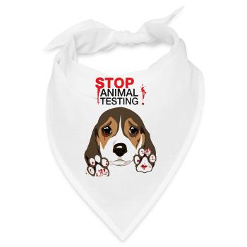 STOP ANIMAL TESTING - Bandana - Weiß - Vorne