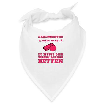 Bademeister Schwimmbad hallenbad freibad geschenk - Bandana - Weiß - Vorne