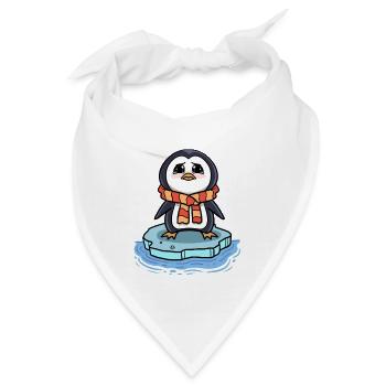 Trauriger Pinguin Eisscholle Klimawandel - Bandana - Weiß - Vorne