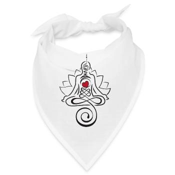 Lotus Herz Unalome - Bandana - Weiß - Vorne