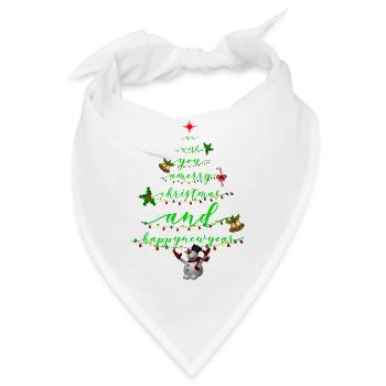 Drehbuch Weihnachtsbaum mit Schneemann - Bandana - Weiß - Vorne