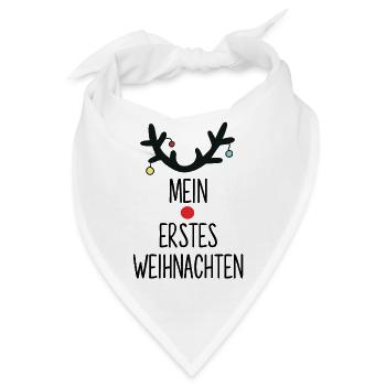 Mein erstes Weihnachten -Weihnachsoutfit - Bandana - Weiß - Vorne