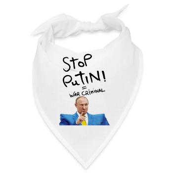 putin War Criminal - Krieg stoppen! - Bandana - Weiß - Vorne