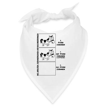 Pferd zeichnen - Bandana - Weiß - Vorne