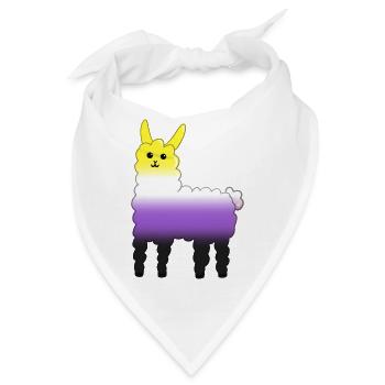 Lama Nicht-binär - Bandana - Weiß - Vorne