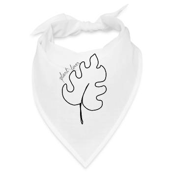 Plant lover mit Blatt - Bandana - Weiß - Vorne