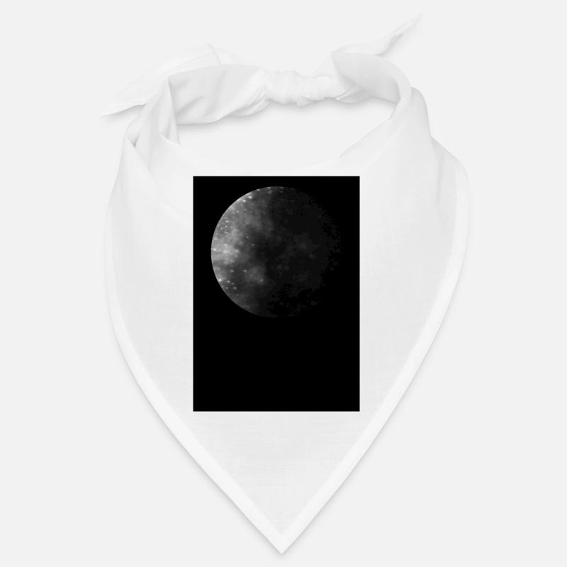 Moon, black background Bandana