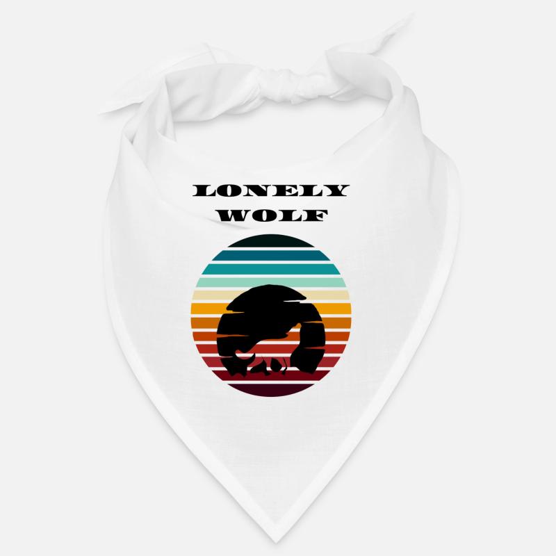 Lonely Wolf Retro 80s Style Howling Bandana
