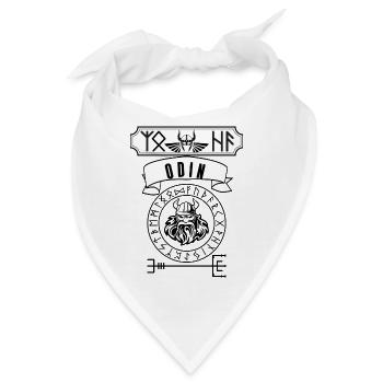 Vikings Wikinger Odin Krieger Rune Schwarz - Bandana - Weiß - Vorne