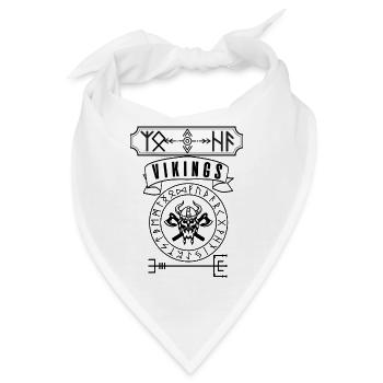 Vikings Wikinger Odin Krieger Rune Schwarz - Bandana - Weiß - Vorne