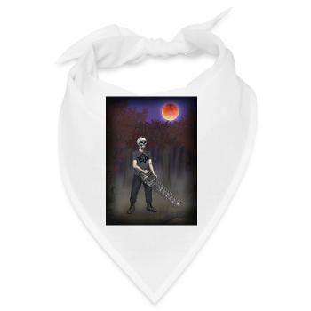 Waldarbeiter, Forstwirt, Kettensäge, Vollmond - Bandana - Weiß - Vorne