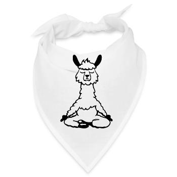 Lama Alpaka Yoga Vektor Lustig Geschenkidee - Bandana - Weiß - Vorne