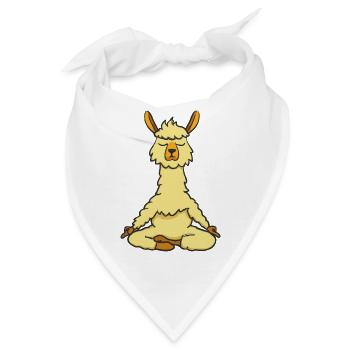 Lama Alpaka Yoga Lustig Geschenkidee - Bandana - Weiß - Vorne