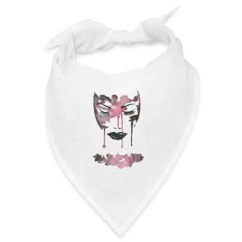 Rosa Aquarellgesicht - Bandana - Weiß - Vorne