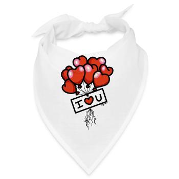 Ballons Karte I LOVE YOU Farben - Bandana - Weiß - Vorne