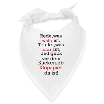 wahr klar Klopapier - Bandana - Weiß - Vorne