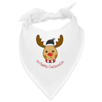 Niedliches Rudolph Rentier Weihnachtsdesign - Bandana - Weiß - Vorne